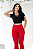 Calça Flare 3 Cós Compressores no Tecido Montaria de Poliamida - Vermelho Red - Imagem 4