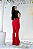 Calça Flare 3 Cós Compressores no Tecido Montaria de Poliamida - Vermelho Red - Imagem 3