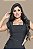 Blusa Tulipa Tecido Montaria de Poliamida - Preto - Imagem 1