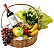 Bella Cesta de Frutas, Flores e Vinho - Imagem 1