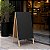 Cavalete de Calçada Dupla Face 100x60cm Lousa Preta Moldura Pinus Natural Cardápio GV Office - Imagem 8