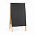 Cavalete de Calçada Dupla Face 100x60cm Lousa Preta Moldura Pinus Natural Cardápio GV Office - Imagem 2