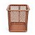 Porta Caneta Aramado Rose Gold Quadrado 10x8cm Porta Treco Organizador de Mesa Escritório - Imagem 6