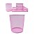 Kit Lixeira de Escritorio 10,5 litros Porta Caneta 4 Divisórias e 1 Porta Treco Rosa Gv Office - Imagem 1