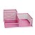 Porta Caneta, Porta Treco, Clips, Lembrete, Aramado Rosa 3 Divisórias Gv Office - Imagem 3