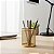 Porta Lápis Dourado 10cm Porta Caneta Redondo Organizador de Mesa Luxo Multiuso Gv Office - Imagem 5