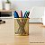 Porta Lápis Dourado 10cm Porta Caneta Redondo Organizador de Mesa Luxo Multiuso Gv Office - Imagem 8