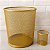 Kit Lixeira para Escritorio Metal Dourado 12 Litros e Porta Treco Redondo 9x10 cm Gv Office - Imagem 5
