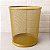 Kit Lixeira de Escritorio Cesto de lixo Aramado 10 L Dourado e Porta Treco Redondo 9x10 cm Gv Office - Imagem 7