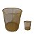 Kit Lixeira de Escritorio Cesto de lixo Aramado 10 L Dourado e Porta Treco Redondo 9x10 cm Gv Office - Imagem 1