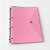Caderno Fichário Argolado Pasta Organizadora 4 Argolas Rosa Transparente Fechamento com Botão - Imagem 5