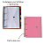 Caderno Fichário Argolado Pasta Organizadora 4 Argolas Rosa Transparente Fechamento com Botão Completo - Imagem 8