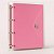 Caderno Fichário Argolado Pasta Organizadora 4 Argolas Rosa Transparente Fechamento com Botão Completo - Imagem 5