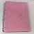 Caderno Fichário Argolado Pasta Organizadora 4 Argolas Rosa Transparente Fechamento com Botão Completo - Imagem 2