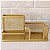 Porta Caneta Clips Lembrete Organizador de Mesa Dourado 3 Divisórias Gv Office - Imagem 5