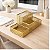 Organizador de Mesa Dourado 4 Divisórias Porta Caneta Clips Lembretes Porta Treco Escritório Gv Office - Imagem 3