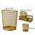 Kit Lixeira de Escritorio Cesto de lixo 10 L, Porta Lápis 3 Divisórias e 1 Porta Treco Redondo Dourado Gv Office - Imagem 3