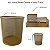 Kit Lixeira de Escritorio Cesto de lixo 10 L, Porta Lápis 3 Divisórias e 1 Porta Treco Redondo Dourado Gv Office - Imagem 6