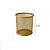 Kit Lixeira de Escritorio Cesto de lixo 10 L, Porta Lápis 4 Divisórias e 1 Porta Treco Redondo Dourado Gv Office - Imagem 9