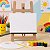 Kit Pintura Infantil Completo Mini Cavalete Tripé MDF Tela Pincel 6 Tintas Paleta Gv Office - Imagem 3