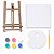 Kit Pintura Infantil Completo Mini Cavalete Tripé MDF Tela Pincel 6 Tintas Paleta Gv Office - Imagem 5