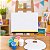 Kit Pintura Infantil Completo Mini Cavalete Tripé MDF Tela Pincel 6 Tintas Paleta Gv Office - Imagem 13