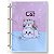 Caderno Fichário Argolado Pasta Organizadora 4 Argolas Cat Lover Transparente Fechamento com Botão - Imagem 3