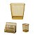 Kit Lixeira Porta Canetas Organizador de Escritório Metal Dourado Gv Office - Imagem 1