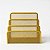 Kit Lixeira Porta Canetas Organizador de Escritório Metal Dourado Gv Office - Imagem 3