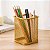 Porta Caneta Organizador de Mesa Quadrado Dourado 10x8cm Gv Office - Imagem 7