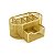 Organizador De Mesa Dourado Luxo PortaTreco Porta Maquiagem Metal Aramado 21x11cm GV Office - Imagem 2