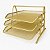 Caixa de Correspondência Tripla Dourada Organizador de Mesa Metal Gv Office - Imagem 1