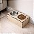Kit Pet Cama P/ Cachorro Pequeno e Gato Com Patinhas Decorativa e Suporte de Comedouro Duplo Elevado Mdf Gv Office - Imagem 3