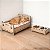 Kit Pet Cama P/ Cachorro Pequeno e Gato Com Patinhas Decorativa e Suporte de Comedouro Duplo Elevado Mdf Gv Office - Imagem 5