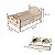 Kit Pet Cama P/ Cachorro Pequeno e Gato Com Patinhas Decorativa e Suporte de Comedouro Duplo Elevado Mdf Gv Office - Imagem 4