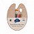 Kit Paleta de Madeira para Pintura com 6 Pincéis Coloridos Artísticos Gv Office - Imagem 1