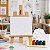Kit Pintura Infantil Mini Cavalete Tripé Completo Tela Pincel 6 Tintas Paleta Gv Office - Imagem 2