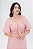 Vestido Linho Midi Rosa Manga Balone Adulto - Imagem 4