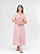 Vestido Linho Midi Rosa Manga Balone Adulto - Imagem 2