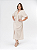 Vestido Linho Midi Cru Manga Balonê Adulto - Imagem 1