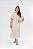 Vestido Linho Midi Cru Manga Balonê Adulto - Imagem 2