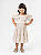 Vestido Linho Cru Manga Balonê Infantil - Imagem 1