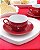 Jogo de xicaras com Pires de Porcelana 12 Peças Vermelho - Hauskraft # - Imagem 9