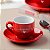 Jogo de xicaras com Pires de Porcelana 12 Peças Vermelho - Hauskraft # - Imagem 7