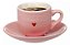 Jogo de xicaras com Pires de Porcelana 12 Peças Rosa - Hauskraft # - Imagem 1