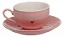 Jogo de xicaras 160ml com Pires de Porcelana 12 Peças - Rosa # - Imagem 2