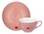 Jogo de xicaras 160ml com Pires de Porcelana 12 Peças - Rosa # - Imagem 1