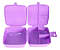 Lancheira de Plástico Infantil com 4 Divisórias - Bichinhos Lilas # - Imagem 5