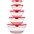 Conjunto de Pote de Vidro com Tampa 5 Peças - Vermelho # - Imagem 1