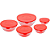 Conjunto de Pote de Vidro com Tampa 5 Peças - Vermelho # - Imagem 3